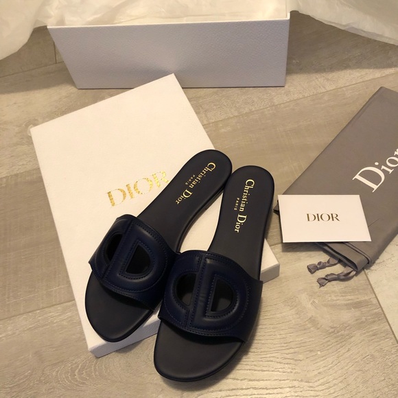 Brand 🆕 Dior D Club Slides in Bleu France - Picture 2 of 7